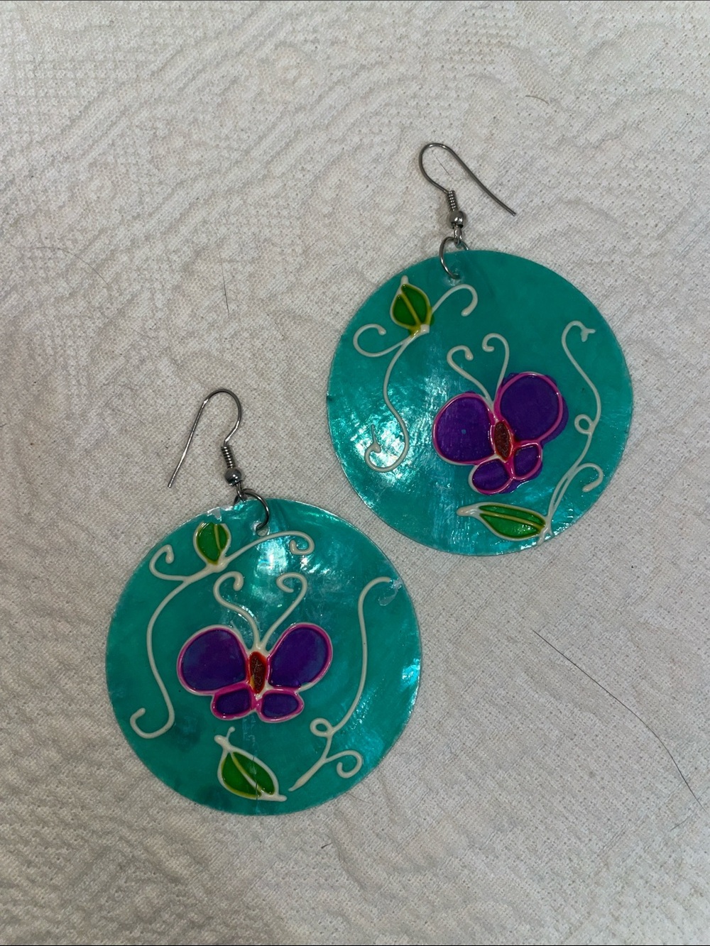 Handpainted Real Shell Earrings